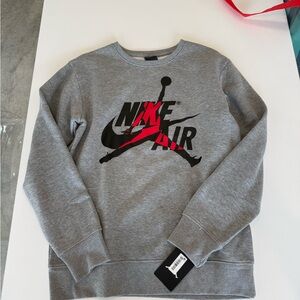 Jordan Gray and Red Logo Sweatshirt